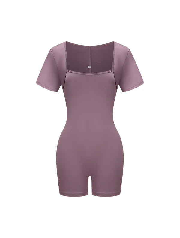 Square Neck Short Sleeve Jumpsuit